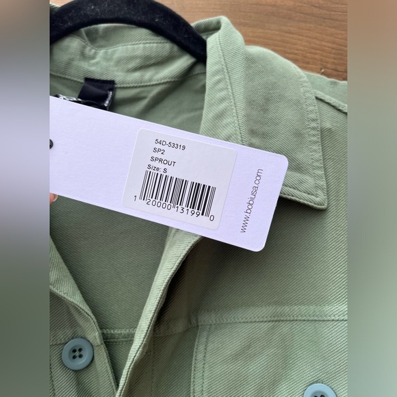 NWT Bobi Los Angeles short sleeve button front jogger jumpsuit, green, Small - Picture 4 of 11